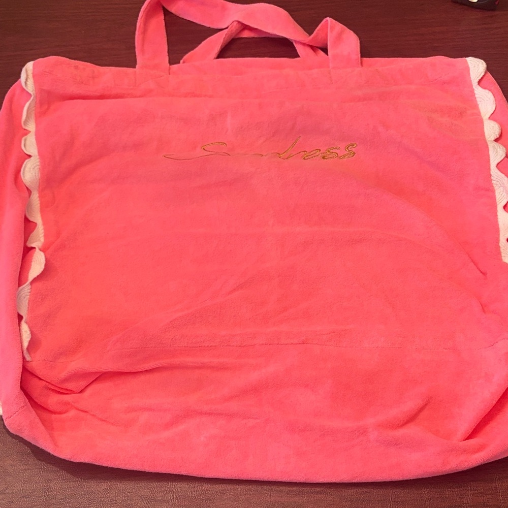 SUNDRESS  Pink terry cloth  beach bag